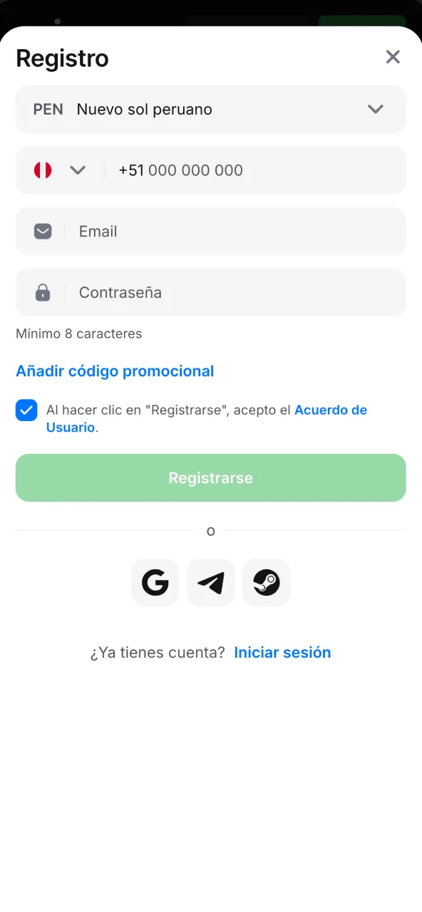 Crea tu cuenta en 1win con registro rápido y confirmación de identidad.